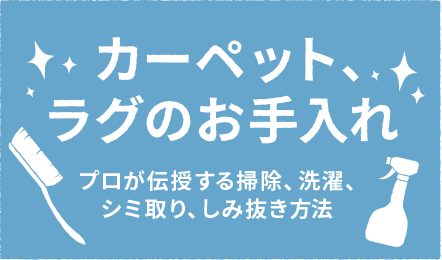 カーペット、ラグのお手入れ プロが伝授する掃除、洗濯、シミ取り、しみ抜き方法